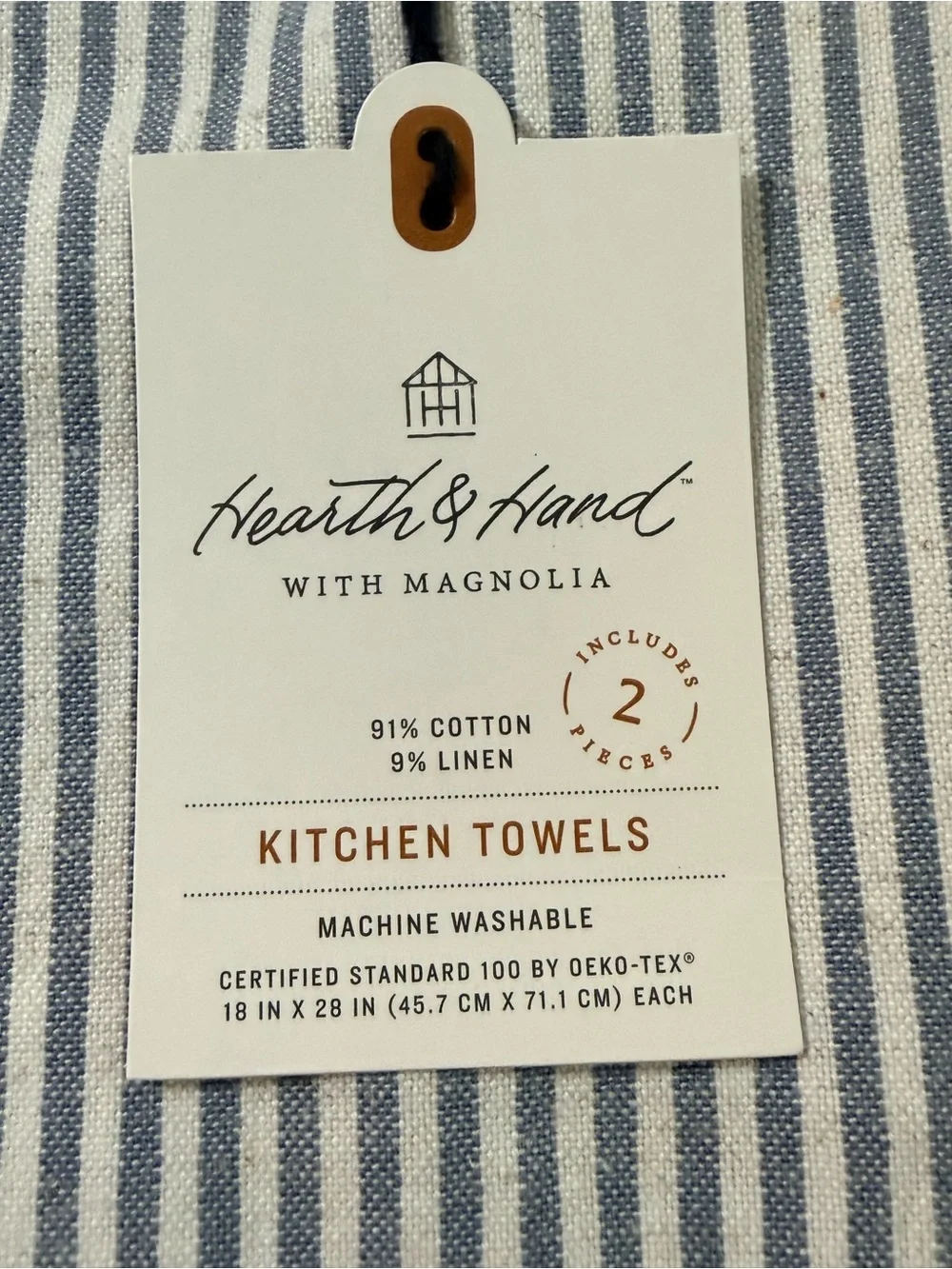 Hearth & Hand Blue and White Striped Kitchen Towels - 2 Sets of 2